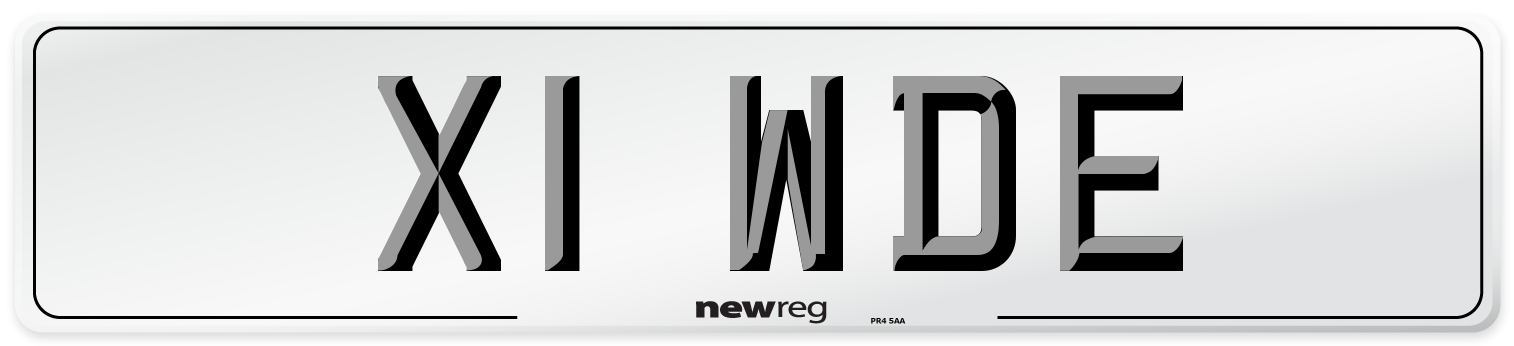 X1 WDE Number Plate from New Reg